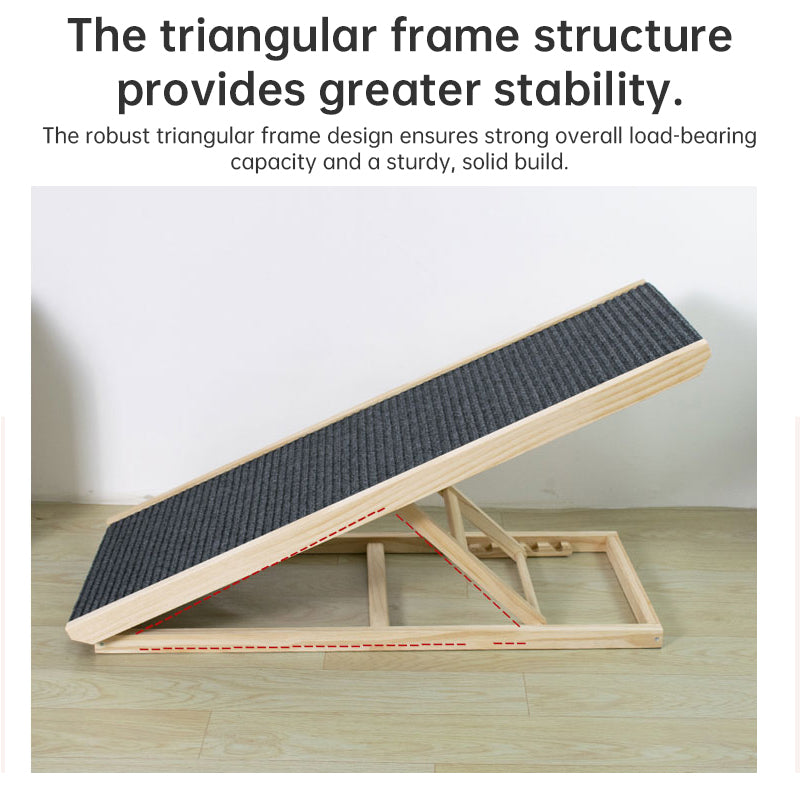 SafeStep Pet Ramp: Foldable, Height-Adjustable Ladder with Non-Slip Carpet for Easy Climbing to Cars and Furniture