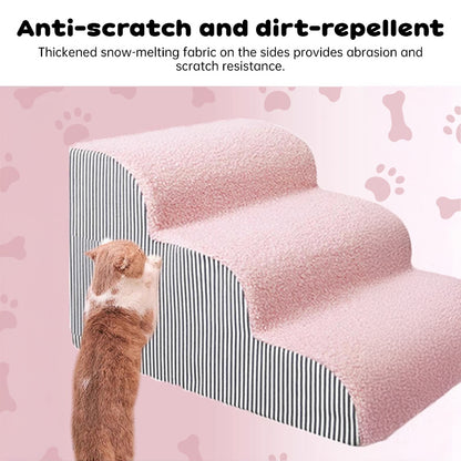 2/3/4-Step Pet Stairs/Ramp: Washable Non-Slip Memory Foam, Removable, Multi-Scene for Dogs & Cats