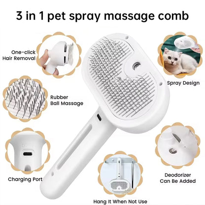 Upgraded Pet Electric Comb, Steam Hair Removal Cleaning Set