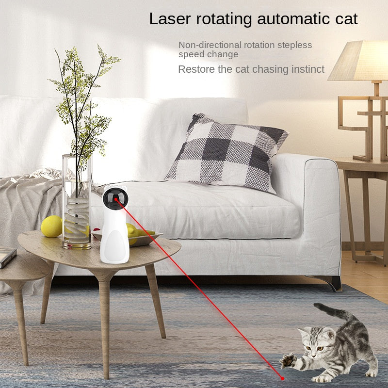 Cat Laser Toy Automatic Timing Laser Cat Toy Dual Power Supply LED Laser Wand Pet Laser Toy