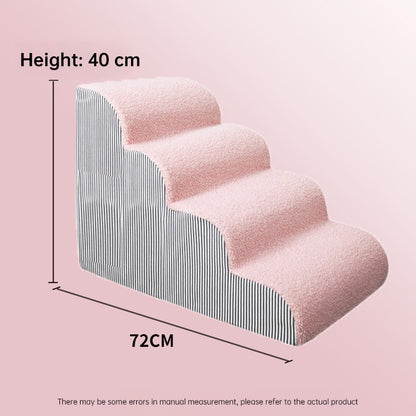2/3/4-Step Pet Stairs/Ramp: Washable Non-Slip Memory Foam, Removable, Multi-Scene for Dogs & Cats