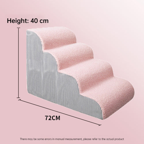 2/3/4-Step Pet Stairs/Ramp: Washable Non-Slip Memory Foam, Removable, Multi-Scene for Dogs & Cats