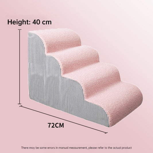 2/3/4-Step Pet Stairs/Ramp: Washable Non-Slip Memory Foam, Removable, Multi-Scene for Dogs & Cats