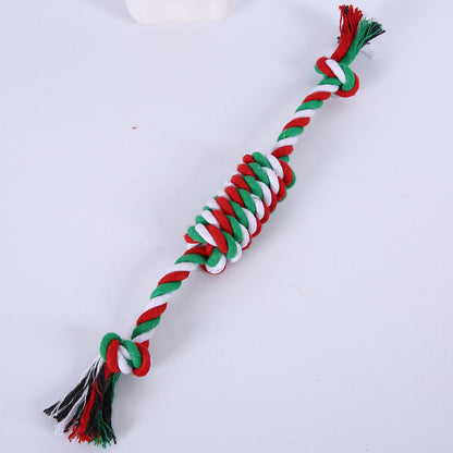 Pet Toys Christmas Series Cotton Rope Toys Clean Teeth Chew Dog Toys