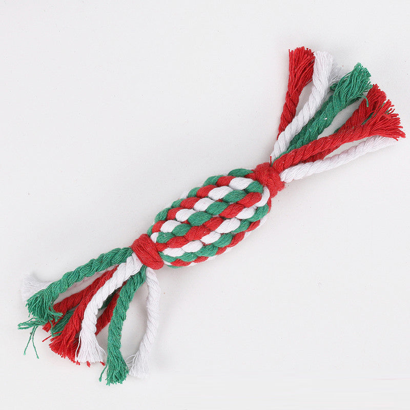 Pet Toys Christmas Series Cotton Rope Toys Clean Teeth Chew Dog Toys