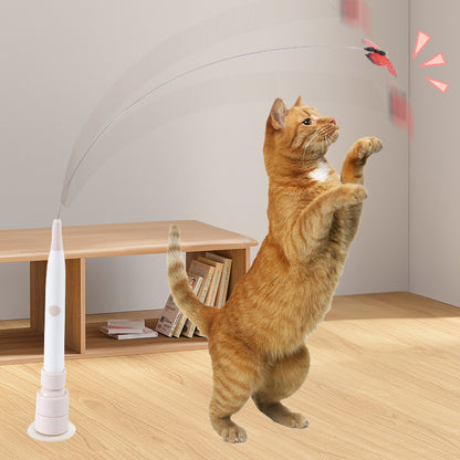 Cat electric toy with automatic cat teasing function can be attached and held in hand