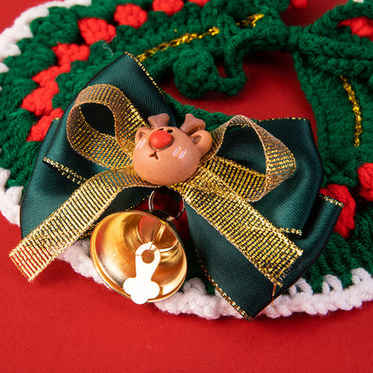 Christmas pet collars decorations handmade knitted cat collars scarves pet supplies