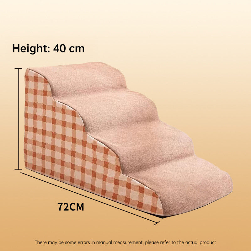 2/3/4-Step Pet Stairs/Ramp: Washable Non-Slip Memory Foam, Removable, Multi-Scene for Dogs & Cats