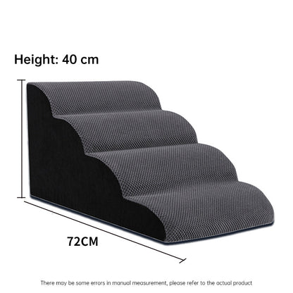 2/3/4-Step Pet Stairs/Ramp: Washable Non-Slip Memory Foam, Removable, Multi-Scene for Dogs & Cats