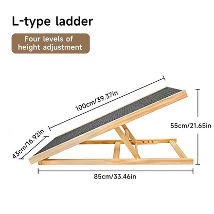 SafeStep Pet Ramp: Foldable, Height-Adjustable Ladder with Non-Slip Carpet for Easy Climbing to Cars and Furniture