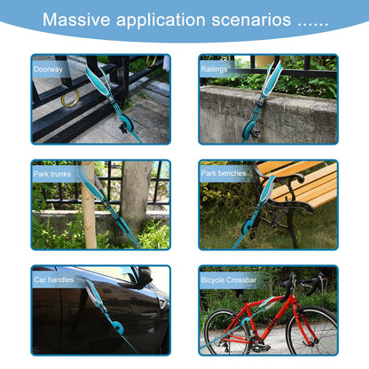 Thickened dog leash with double thickened handles and built-in poop bag dispenser