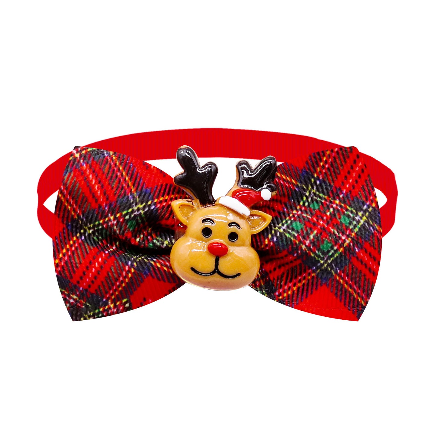 Christmas Dog Printed Pet Tie Collar Bow Accessories Cat Threaded Ribbon