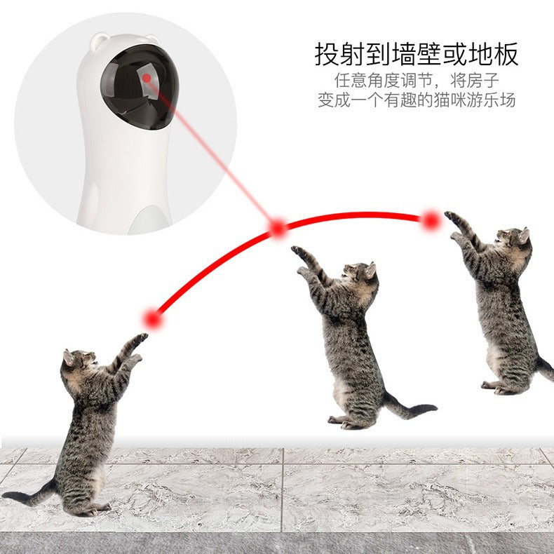 Cat Laser Toy Automatic Timing Laser Cat Toy Dual Power Supply LED Laser Wand Pet Laser Toy