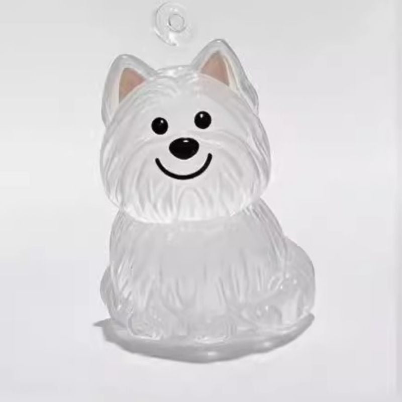 A transparent DIY pet hair memorial keychain box, a sweet keepsake for dog lovers.