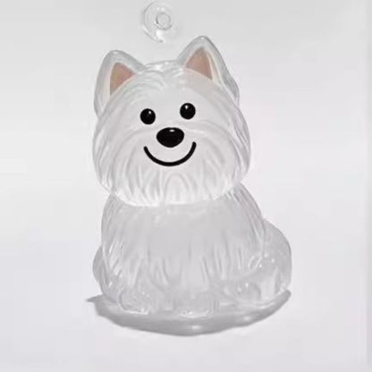 A transparent DIY pet hair memorial keychain box, a sweet keepsake for dog lovers.