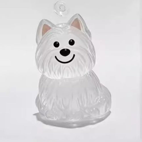 A transparent DIY pet hair memorial keychain box, a sweet keepsake for dog lovers.