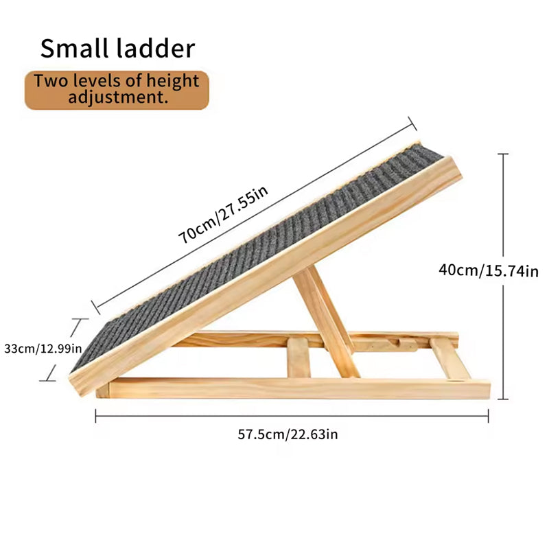 SafeStep Pet Ramp: Foldable, Height-Adjustable Ladder with Non-Slip Carpet for Easy Climbing to Cars and Furniture