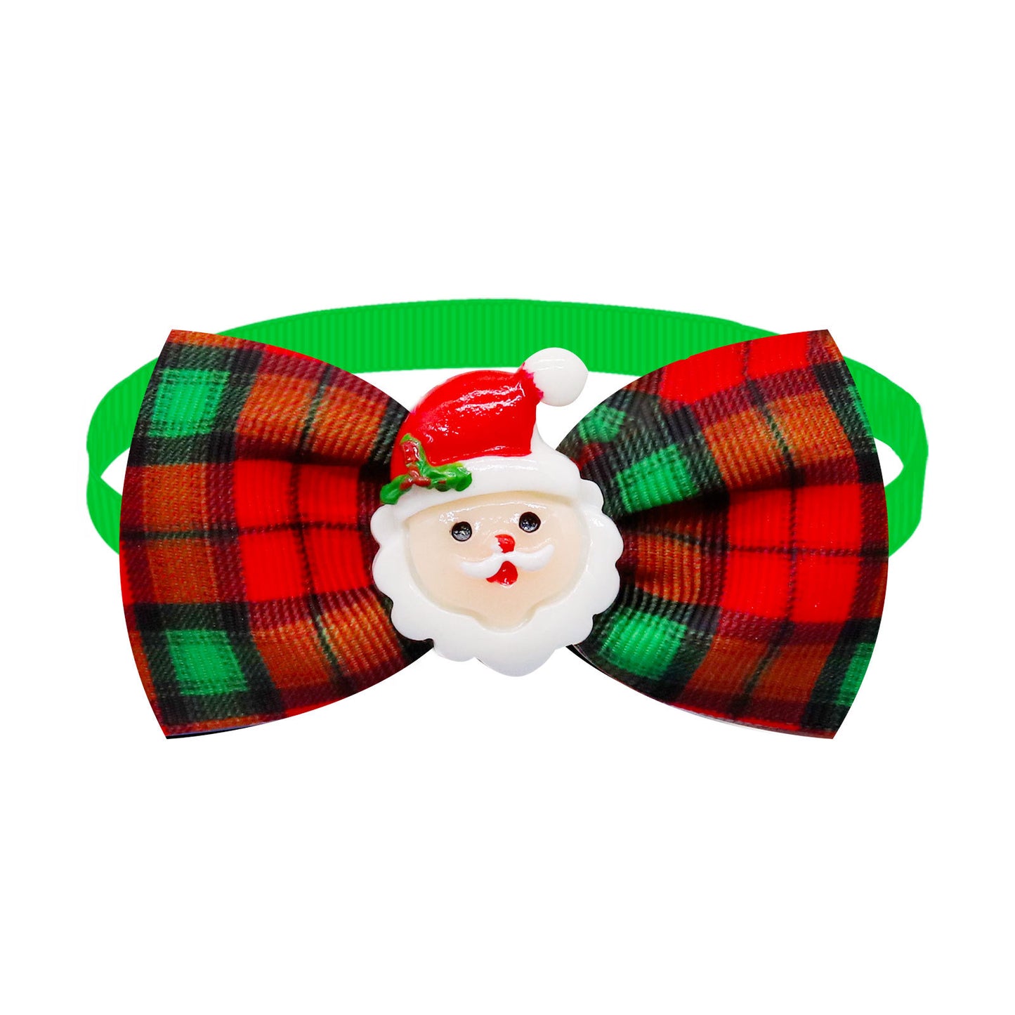 Christmas Dog Printed Pet Tie Collar Bow Accessories Cat Threaded Ribbon