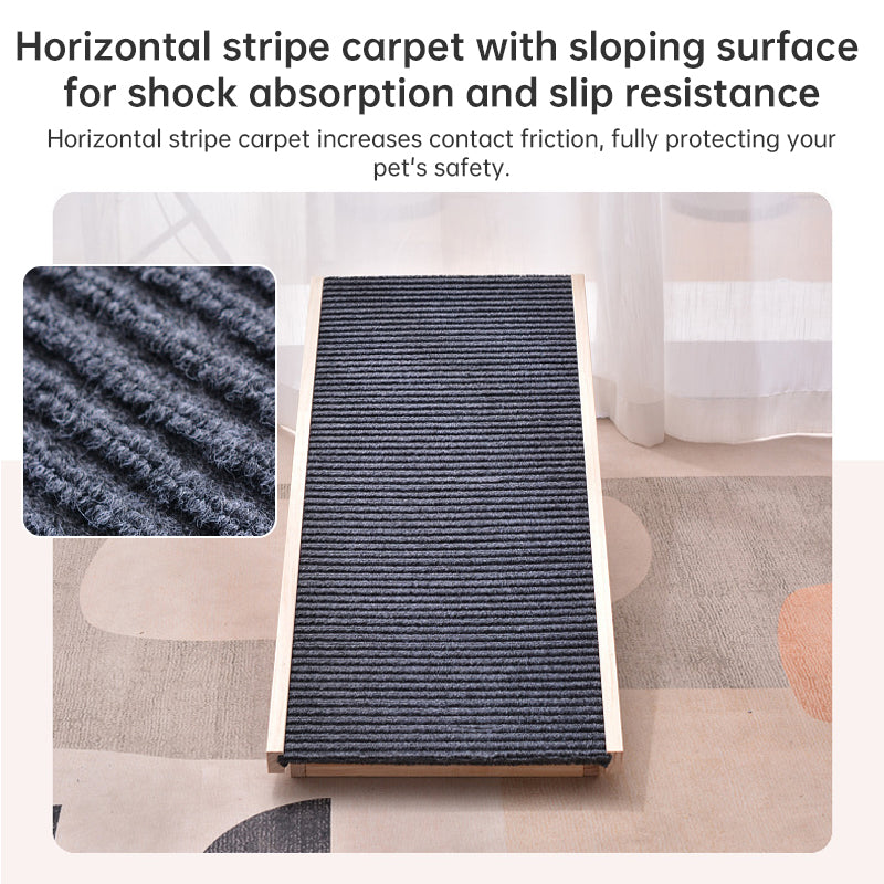 SafeStep Pet Ramp: Foldable, Height-Adjustable Ladder with Non-Slip Carpet for Easy Climbing to Cars and Furniture