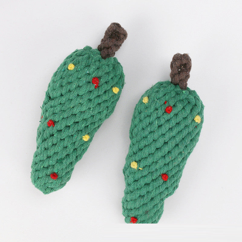 Pet Toys Christmas Series Cotton Rope Toys Clean Teeth Chew Dog Toys