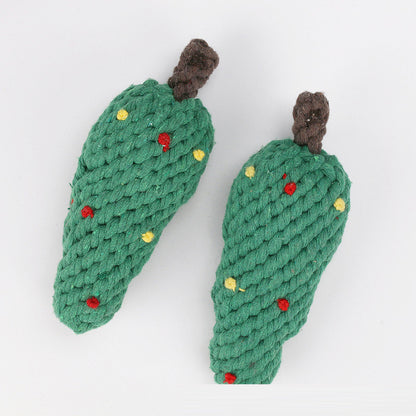 Pet Toys Christmas Series Cotton Rope Toys Clean Teeth Chew Dog Toys