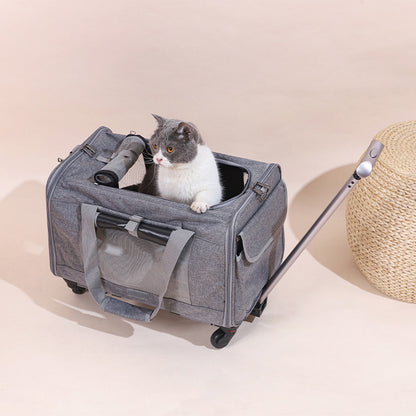 Travel Cat Bag Foldable Pet Breathable Portable Pet Stroller