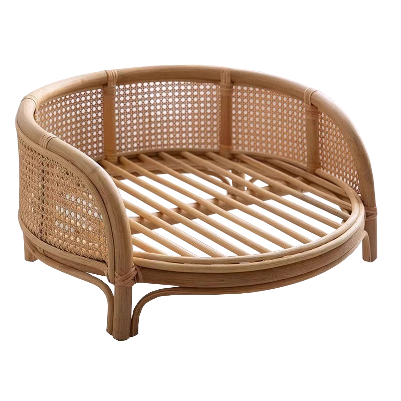 Natural rattan woven dog cat pet bed Teddy dog bed Princess bed