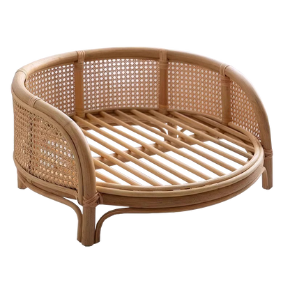 Natural rattan woven dog cat pet bed Teddy dog bed Princess bed