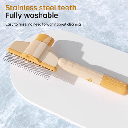 Dog & Cat Grooming Brush: Automatic Hair Remover with 1-Button Self-Cleaning & Massage