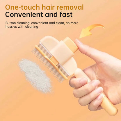 Dog & Cat Grooming Brush: Automatic Hair Remover with 1-Button Self-Cleaning & Massage