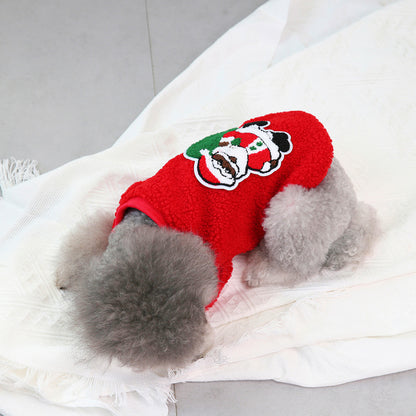 Autumn and Winter Pet Clothing Teddy Small Dog Winter Coat Christmas Tree Velvet Clothes