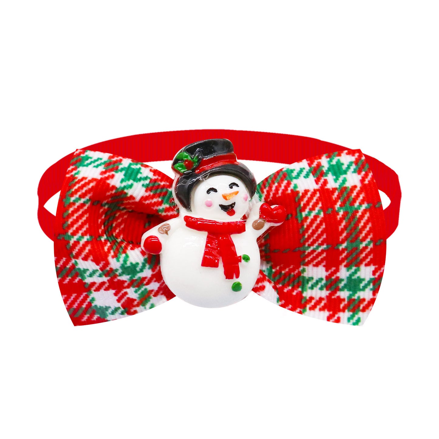 Christmas Dog Printed Pet Tie Collar Bow Accessories Cat Threaded Ribbon