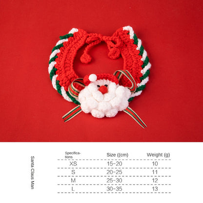 Christmas pet collars decorations handmade knitted cat collars scarves pet supplies